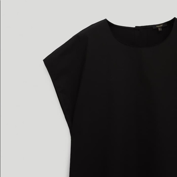 NWT Massimo Dutti Black Poplin Midi Dress Size L. - Picture 7 of 10